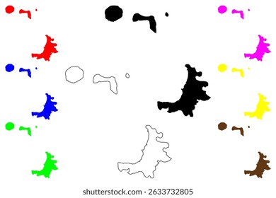 Manado city (Republic of Indonesia, Region Sulawesi) map vector illustration, scribble sketch Menado Wenang map