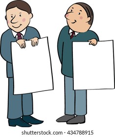 Managars keep the ads. Officials with the sheets of paper
