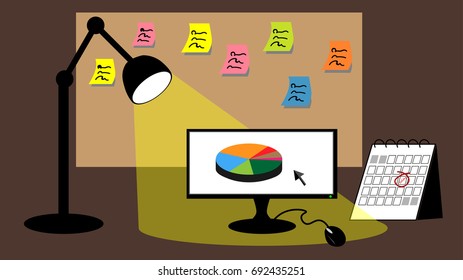 Manage balance between life and work for Working age,  vector illustration Background.
