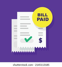 Manage finances effectively with a paid bill and receipt. Symbolizing stability and success. Ideal for finance, business, and tech.