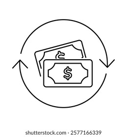 Manage Finances Icon – Money Stack Representing AI-Based Financial Management Solutions
