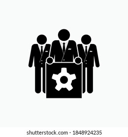 Manage Icon. Setting Symbol. Managerial Sign - Vector Logo Template. 