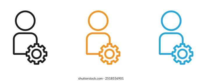 Icono de administración Conjunto de ilustración de línea fina