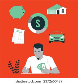 manage money concept vector design illustration