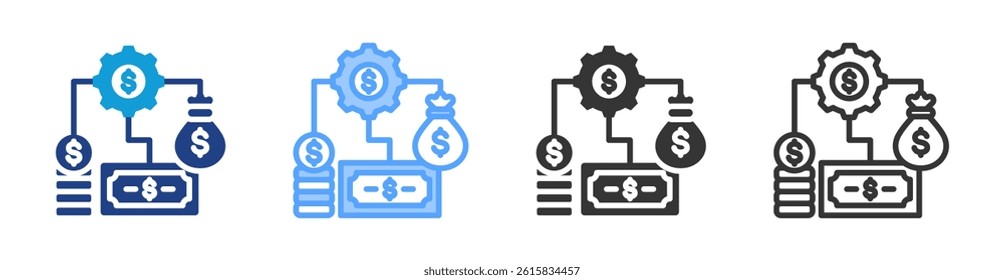 Manage Money icon set multiple style collection