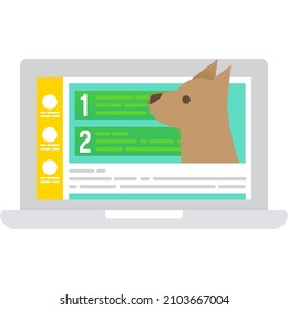 Manage pet owner web profile vector icon. Dog shelter, veterinary or grooming communication service