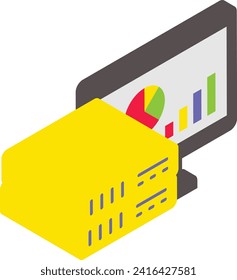 manage petabytes isometric Concept, Server optimization and analysis Vector Icon Design, Big data Symbol, Business intelligence Sign,Web hosting and Data Center Stock Illustration