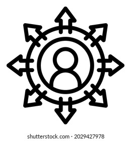 Manage project icon outline vector. Job work. Online office