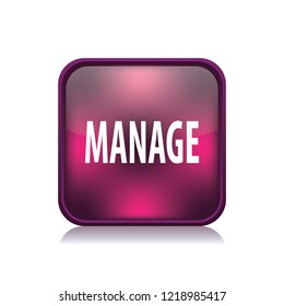 Manage vector button, web design element