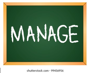 "manage" word written on chalkboard