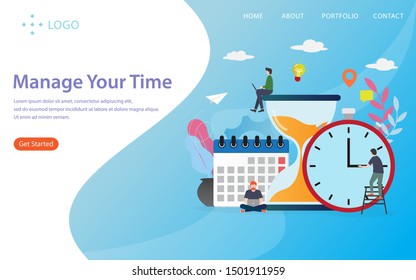 manage your time vector illustration concept, can use for, landing page, template, ui, web