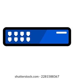 Manageable Switch 8 port network device icon vector technology on white background