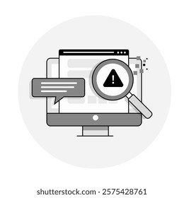 Managed Detection and Response Icon Representing Threat Monitoring, Security Analysis, and Incident Response