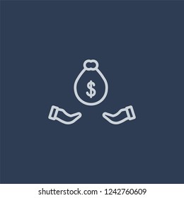 Managed fund icon. Trendy flat vector line Managed fund icon on dark blue background from Business  collection. 