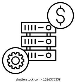 Managed Web Hosting Server Vector Icon Design