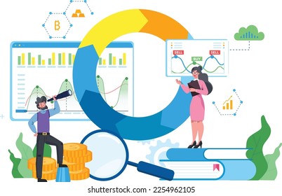 conjunto de ilustración vectorial de concepto abstracto de administración. Recursos humanos, candidatos, gestión de la actuación profesional, encontrar empleado, solicitante de empleo, metáfora abstracta del software de gestión de recursos humanos, rellenado de impuestos, educación