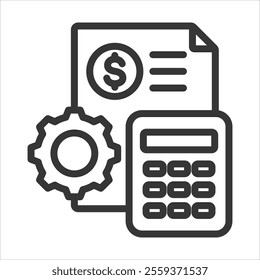 Management Accounting Outline Icon Vector Illustration