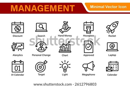 Management Administration and Scheduling Organizer Icons - Professional Vector Illustrations