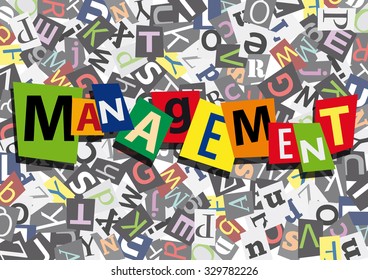 management, anonymous message in flat design