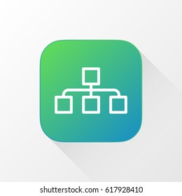 Management application for mobile phone. Line flat vector icon, button and website design. Illustration isolated on white background. EPS 10 design, logo, app, infographic.