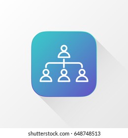 Management application for mobile phone. Line flat vector icon, button and website design. Illustration isolated on white background. EPS 10 design, logo, app, infographic.