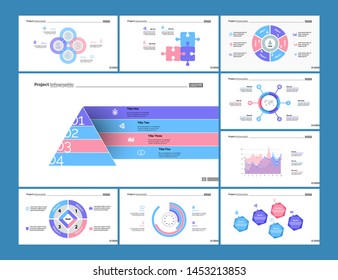 Management area, process and percentage charts. Business and finance concept. Infographic design set can be used for workflow layout, diagram, annual report, presentation, web design.