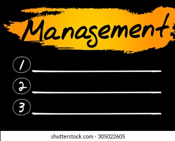 Management Blank List, vector concept background
