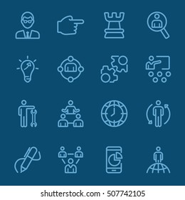 Management blue line icon