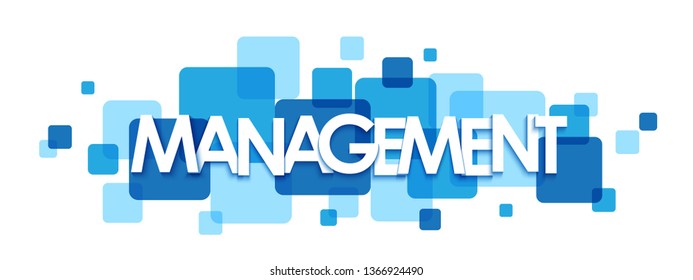 MANAGEMENT blue typography banner