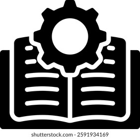 Management Book Icon Glyph Vector Illustration