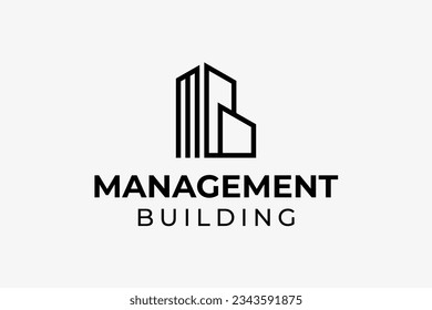 Management Building Real Estate Logo Design, MB initials Logo, M B