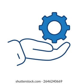 Management And Business Blue Line Icon Editable Stroke. Teamwork, Business, Task, Deadline, Planning, Strategy, Marketing, Leadership Line Icons Vector Illustration