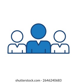 Management And Business Blue Line Icon Editable Stroke. Teamwork, Business, Task, Deadline, Planning, Strategy, Marketing, Leadership Line Icons Vector Illustration