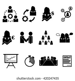 Management / Business Training And Learning Icon Set