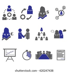 Management / Business Training And Learning Icon Set