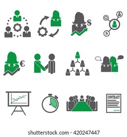 Management / Business Training And Learning Icon Set