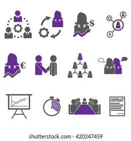 Management / Business Training And Learning Icon Set