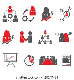 Management / Business Training And Learning Icon Set
