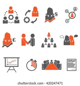 Management / Business Training And Learning Icon Set