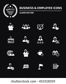 Management, businessman icon set, vector
