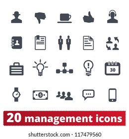 Management, Bussines, Human Resources And Users: Vector Icons Set