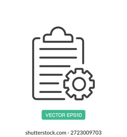 Ícone da área de transferência de gerenciamento. Vetor de ícone de linha fina