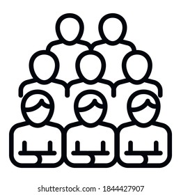 Management comunity icon. Outline management comunity vector icon for web design isolated on white background