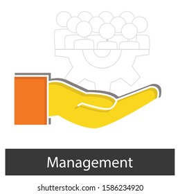 Management concept. Creative idea design. Flat vector illustration for template, web page, brochure or presentation.