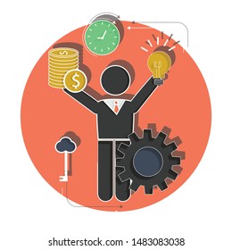 Management concept. Flat vector illustration.