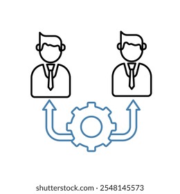 Symbol für die Management-Konzeptzeile. Einfache Elementgrafik. Symboldesign des Managementkonzepts.