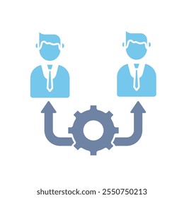 Icono de línea de concepto de gestión. Ilustración de elemento simple. diseño de símbolo de esquema de concepto de gestión.