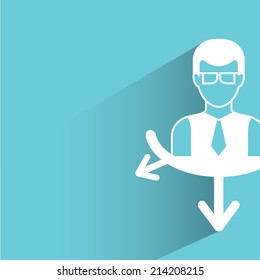 management concept on blue background