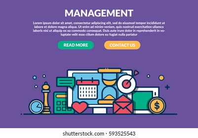 Management Concept for web page. Vector illustration