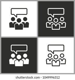 Management consulting - black and white vector icons for graphic and web design.